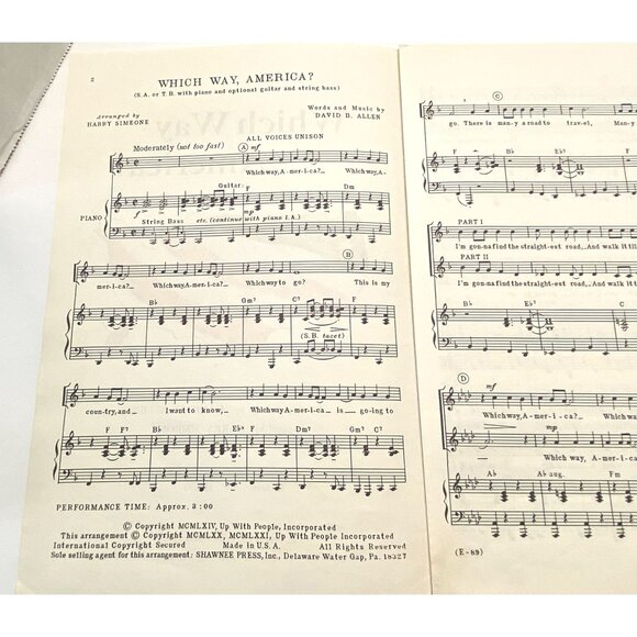 Which Way America? by David Allen Choir Music - Picture 2 of 5